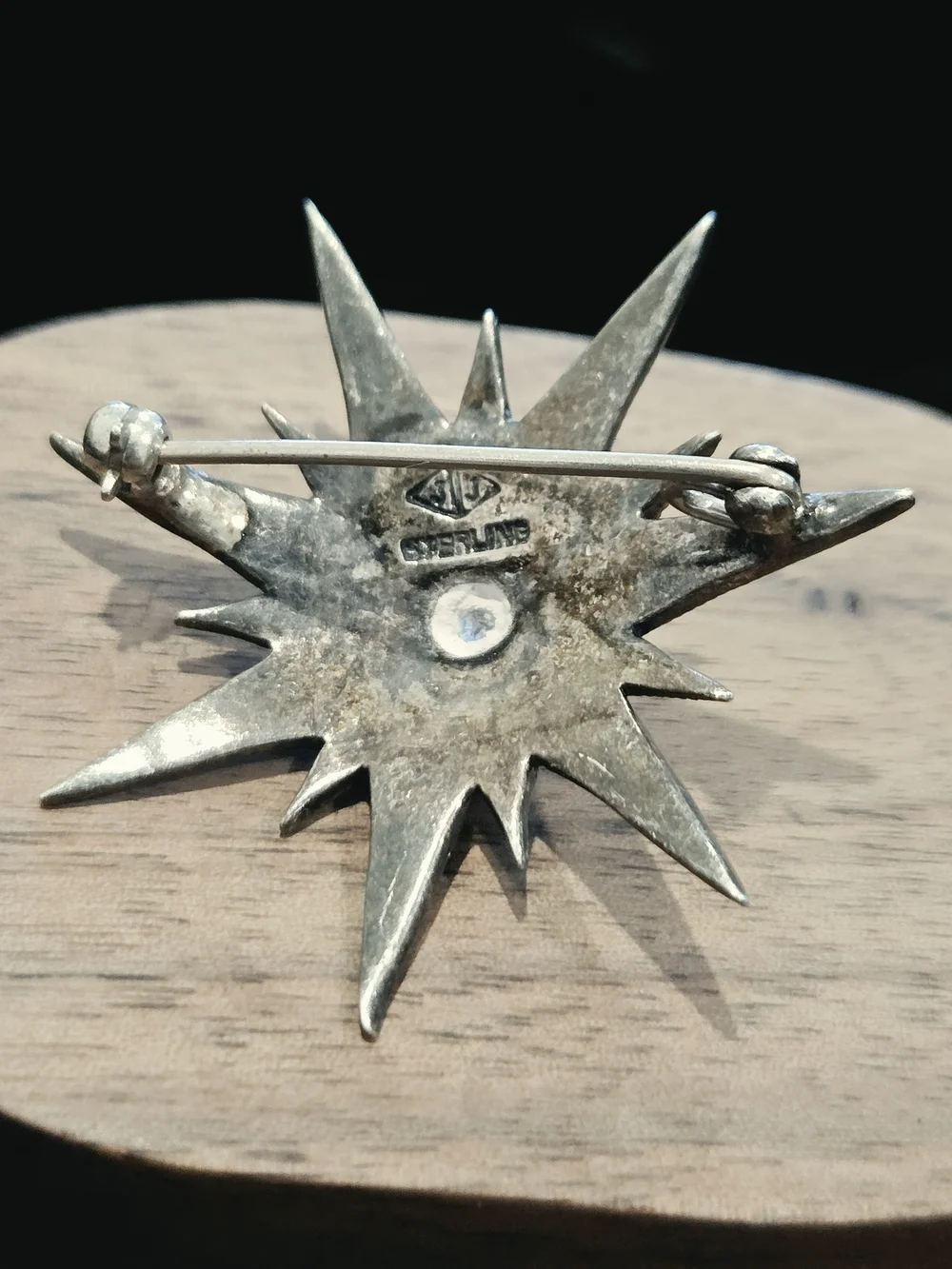 Sterling Silver Judith Jack Starburst Marcasite Brooch -